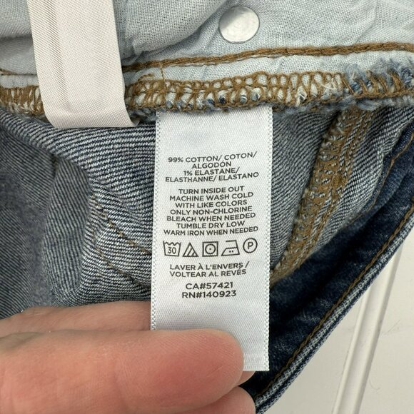 Loft Jean‎ Skirt Womens 10 Blue Denim Made and Loved Raw Hem Pockets Stretch EUC - Picture 8 of 8